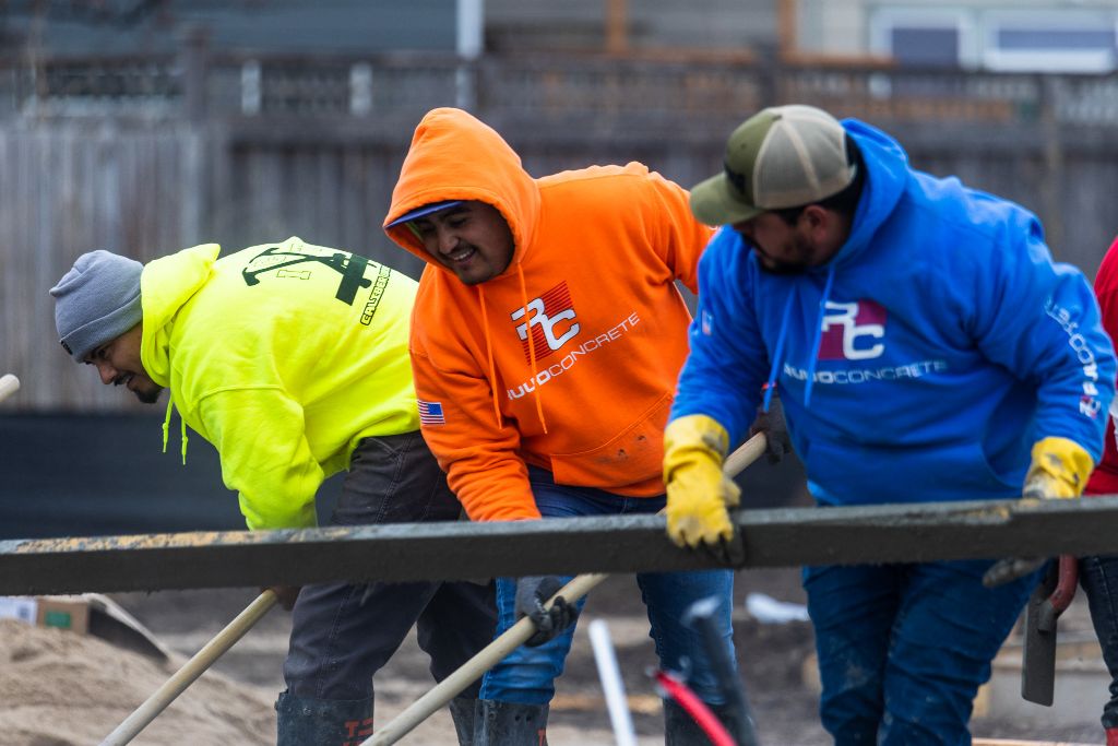 Crew smoothing together